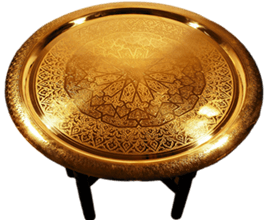 Moroccan Brass Tray Table