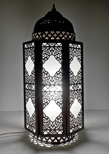 Handmade Moroccan Oxidized Brass Table Lamp