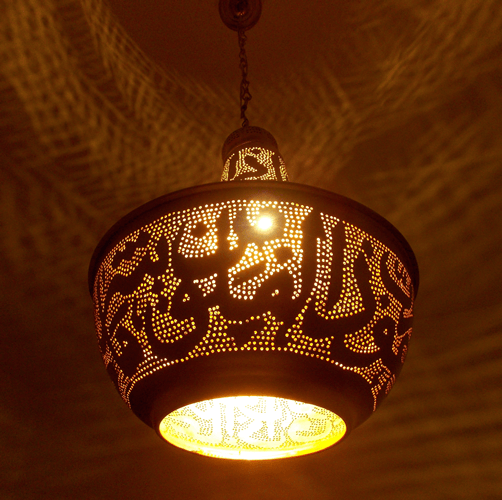 Brass Arabic Calligraphy Pendant Lamp Shades