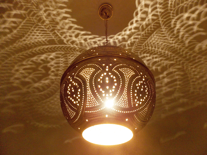 Moroccan Brass Ball Shaped Lantern