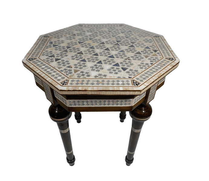 Octagonal Mother of Pearl Moroccan coffee Side table Medium