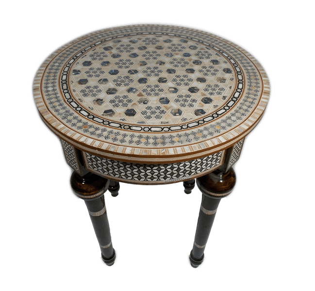 Round Mother of Pearl Moroccan coffee Side table Medium
